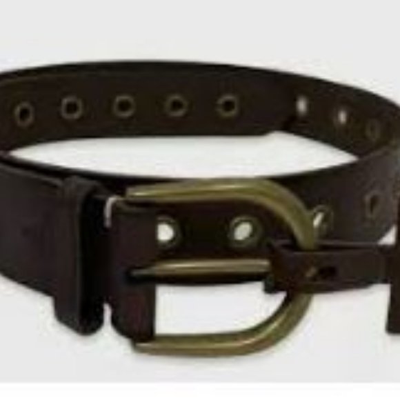 NWT Frye brown leather belt w/ grommets, S, M and L - Picture 3 of 14
